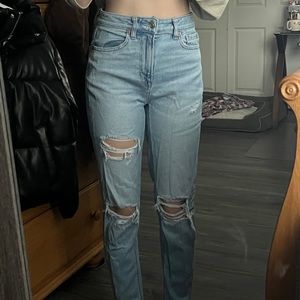 American eagle mom straight jean